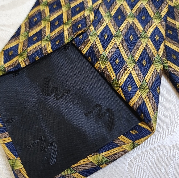 MULBERRY Made in Italy Vintage Handcrafted Silk Abstract Print Tie - Picture 4 of 5